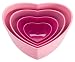 Zak Designs Amore Nested Heart Shaped Serving Bowl Set, Tonal Pink, 4-Piece
