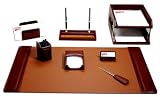 10-piece Genuine Top-grain Mocha Leather Desk Accessory Set 10-piece Genuine Top-grain Mocha Leather Desk Accessory Set