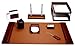 10-piece Genuine Top-grain Mocha Leather Desk Accessory Set