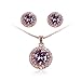 Fashion Plaza Rhodium Plated Basket Set Cubic Zircon Cz Necklace and Earring Jewelry Set S91