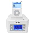 i.Sound Travel iPod Dock/Clock- White
