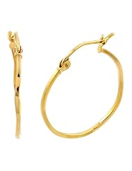 10k Yellow Gold 1mm Braided Hoop Earrings