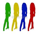 Wallmonkeys Peel and Stick Wall Decals - Colourful Woman - 18W x 16H Removable Graphic