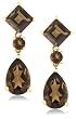 14k Yellow Gold Smoky Quartz Drop Earrings