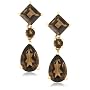 Sumptuously Romantic Princess Cut Sapphire Pendant Earrings Set in Sterling Silver