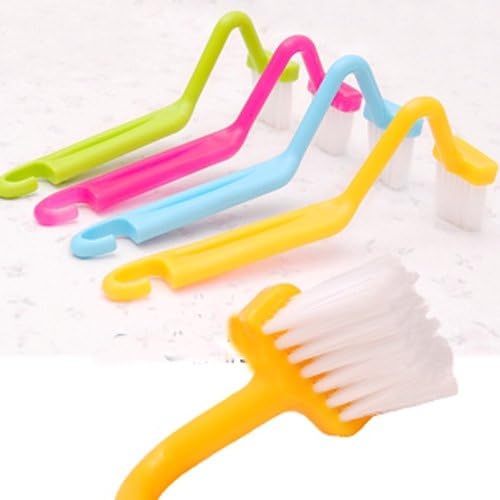 V Shaped Toilet Brush Curved Handle Cleaning Brush - Random Color