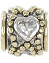 Quiges Sterling Silver 14k gold Bead for Pandora/Troll/Chamilia