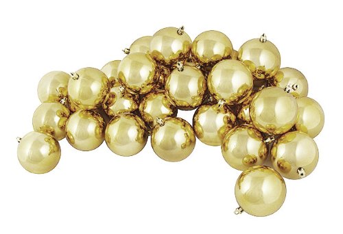 Vickerman Shiny Ball, Includes 60 Per Box, 2.4-Inch, Luxe Gold