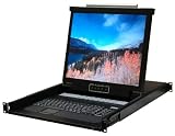 1U Rackmount one ports KVM Console 19 LCD, USB and PS/2 Combo Interface , 1 pc PS/2 Cable Included