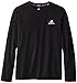 adidas Big Boys' Essential Clima Long Sleeve Tee, Black, Medium/10-12