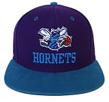 New Orleans Hornets Retro Name & Logo Snapback Cap Hat Purple Blue