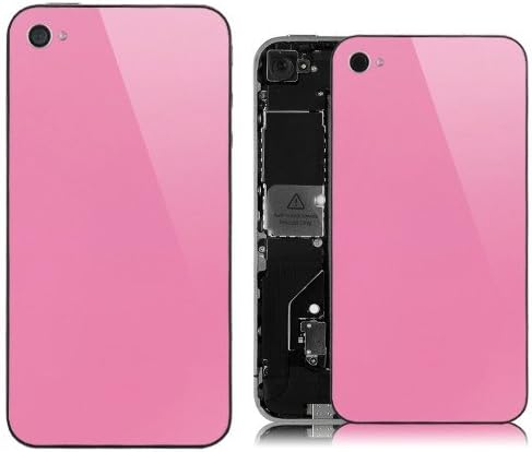 iPhone 4S / iPhone 4 CDMA (ONLY) Custom Back Cover Housing Replacement - Battery Door (NOT FOR GSM iPhone 4) (De-Badged Glass - Pink on Black Frame)