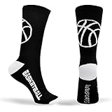 Athletic Half Cushioned Crew Socks | Basketball Silhouette Design