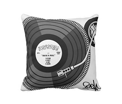 Stefan Paula Custom Pillowcase Music Series Turntable Pillowcase Pillow Case Cover Size 18x18 Inch (Two Sides)