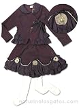 Jottum Maroon Cord Skirt Wrap Top 3 Pc. Set