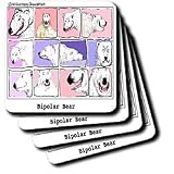 Londons Times Funny Medicine Cartoons - Bipolar Bear - Coasters