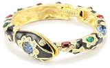 Kenneth Jay Lane Black Enamel And Multi-Gem-Color Snake Bracelet