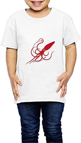 Sosoul Red Animal Squid Short Sleeve Youth T-shirt New Style Size 4 Toddler White