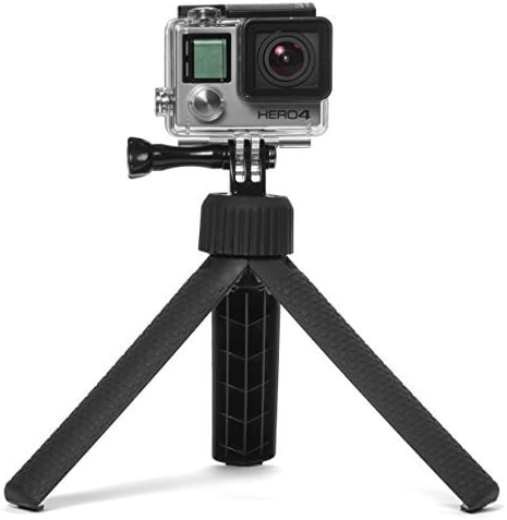 GoPro Tripod Mount by TrioSportsUSA - Quality Mini Tripod Grip with 360 Degree Rotation. Includes Thumb Screw and Wrist Strap for Hero 4, 3+, 3, 2, Action Camera.
