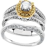 14K White Gold Bridal Engagement Band