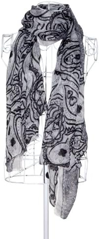 Icon White Scarf Vintage Floral Print Scarves for Ladies