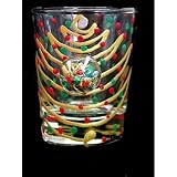 Christmas Trees Design - Hand Painted - Collectible Shot Glass - 2 oz.