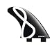 Sporting Goods : FG7 Fiberglass Fin Set Black White