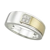 14K Two Tone Gold 0.06 ct. Diamond Wedding Ring