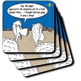 Rich Diesslins Funny Christmas Cartoons - Sheep Discuss Christmas - Coasters
