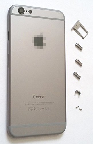 Macanudc Replace Housing Cover Back Battery Door Case Cover &amp; Mid Frame Assembly for Iphone 6 5.5inch Alloy Metal Battery Housing Case for Iphone 6 5.5" Iphone 6 Plus. (Dark Grey)