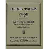 1937 DODGE Parts Book List Guide Catalog by Dodge