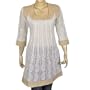 Womens Fashion Cotton Long Sleeve Top Blouse Chikan Embroidery Size M (ctop562)