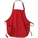 Port Authority - Medium Length Apron with Pouch Pockets. A510 - Red