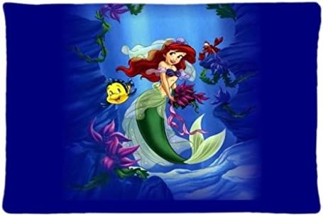 KateCase Design Ariel Little Mermaid Custom Pillow Cases 20"x30" inches Cotton Rectangle Zippered PillowCase