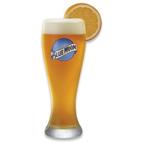 Blue Moon 16 Oz Pilsner Beer Glass Set of 2. Durable, High quality Pint glasses from Blue Moon brewing company.