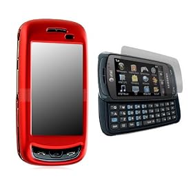 (5 Color Options) Hard Case Rubber Crystal Snap on Cover for AT&T Samsung Impression A877 Mobile Phone and Bonus Screen Protector