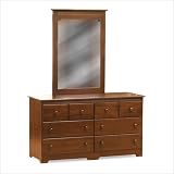 6 drawer Atlantic Furniture Windsor Dresser with 6 Drawers in Antique Walnut