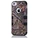 KINGCOOL(TM) 3-Piece Real Tree Camouflage Camo Design Hybrid High Impact Protective Case Combo for Apple iPhone 5C (Black)