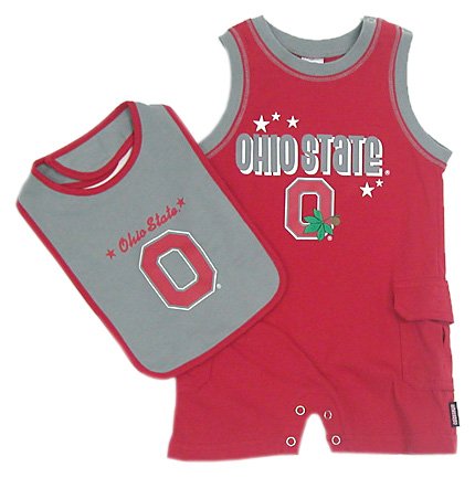 Ohio State Infant Lone Star Romper with Bib