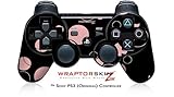 Sony PS3 Controller Skin Lots of Dots Pink on Black