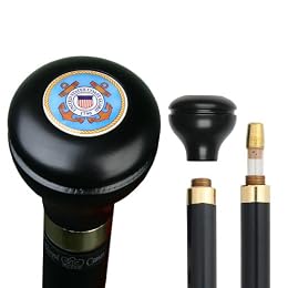 Coast Guard Flask Cane - Black