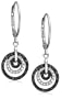 Sterling Silver Black and White Diamond Circle Earrings (1/2 cttw)