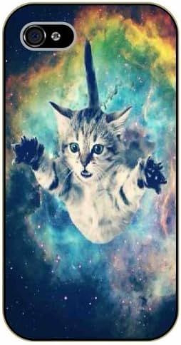 iPhone 5C Space cat flying - black plastic case / Cats, Hipster