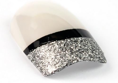 24 Instant Pre-Design flash powder Fashion Designed False French Acrylic Nail Tip Ongles