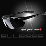 Ellesse スポーツサングラスES-S101 　ブラック　ブラックマット 偏光レンズ　ミラーレンズ　ハードケース