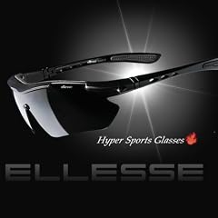 Ellesse スポーツサングラスES-S101 ブラック ブラックマット 偏光レンズ ミラーレンズ ハードケース