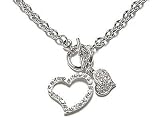 DOUBLE HEART CRYSTAL SILVER NECKLACE