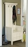 Mini Hall Tree and Storage Bench in White