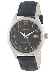 Timex Unisex T2N4069J Originals 1900s Inspiration Black Dial Black Leather Strap Watch