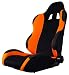 UNIVERISAL AUTO RACING SEATS 4 POINTS STYLE BLACK/ORANGE - DRIVER SIDE